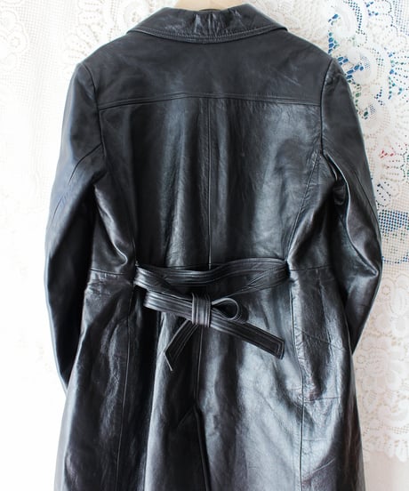 【Seek an nur】Black Mongolia Leather Long Coat