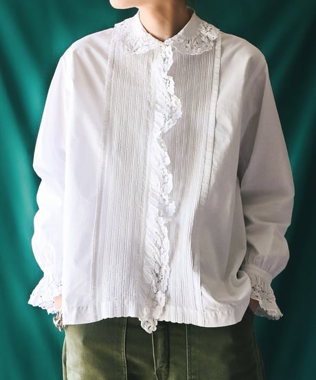 【Seek an nur】French Antique Cotton Night Blouse