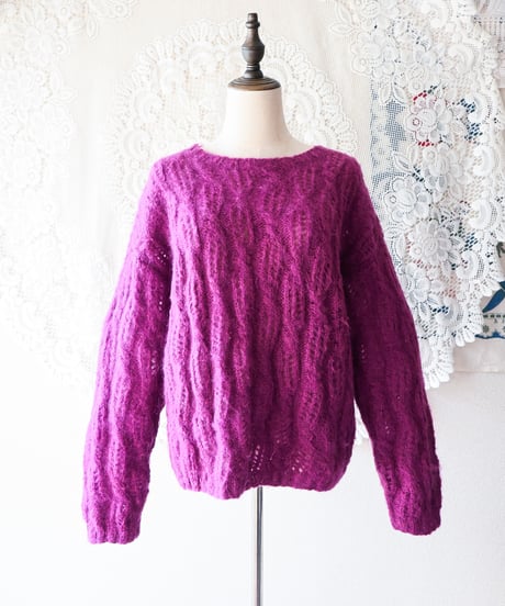 【tiny yearn】Lace Mohair Knit Sweater
