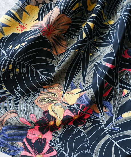 【Seek an nur】Euro Tropical Puff Flare Dress