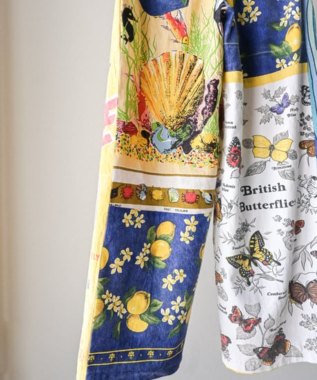 【curoam】Vintage tea towel patchwork pants