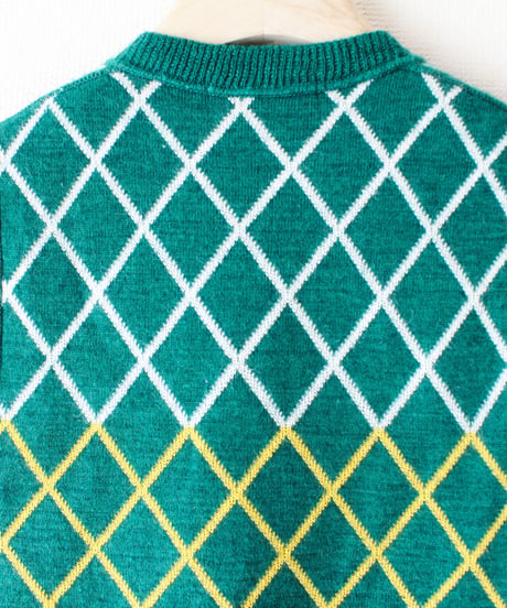 【tiny yearn】Vintage Euro Retro Check Knit Vest