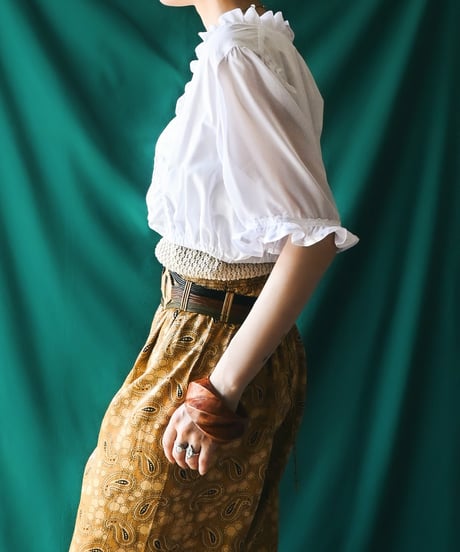 【Seek an nur】Euro Cropped Sheer Dirndl Blouse