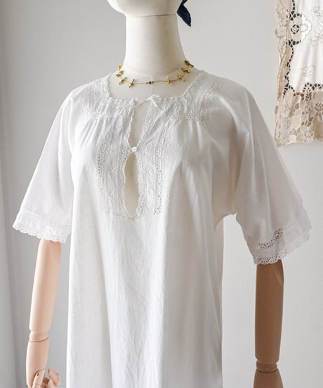 【Seek an nur】1900-10's antique night gown dress