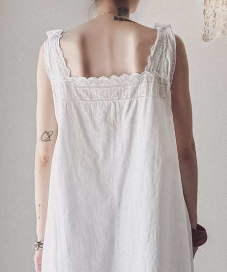 【Seek an nur】1900-20's antique cotton night dress