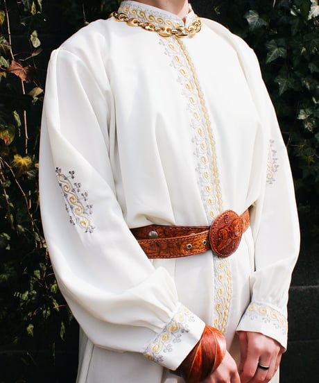 【Seek an nur】Embroidered Sheer Caftan Dress