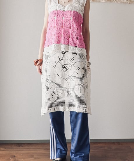 【Seek an nur】Vintage cotton crochet apron