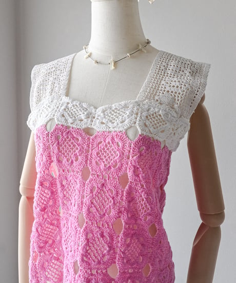 【Seek an nur】Vintage cotton crochet cami