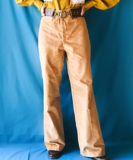 【tiny yearn】Beige Velours Flare Pants