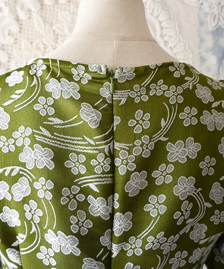 【tiny yearn】Floral Jacquard Puff Maxi Dress