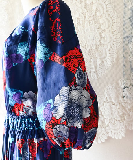 【tiny yearn】Diane Freis Pleated Maxi Dress