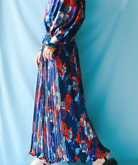 【tiny yearn】Diane Freis Pleated Maxi Dress
