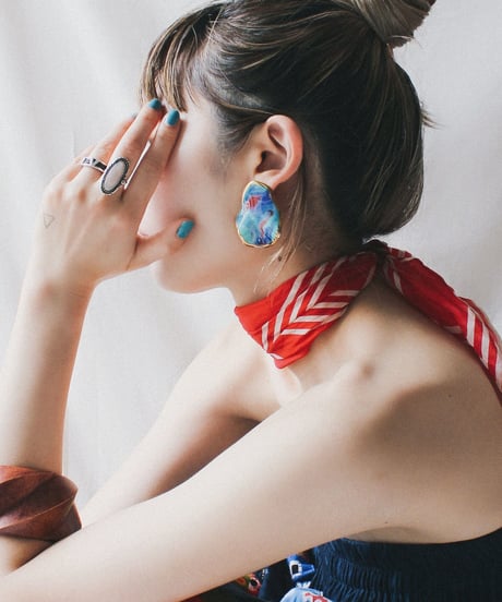 〈Accessory〉Vintage Art Ceramic Pierce