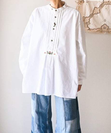 【Seek an nur】Tyrolean Embroidered Over Shirt