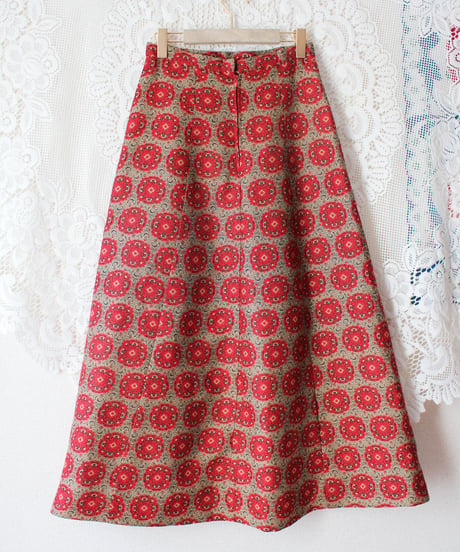 【Seek an nur】1970's Vintage German Jacquard Maxi Skirt