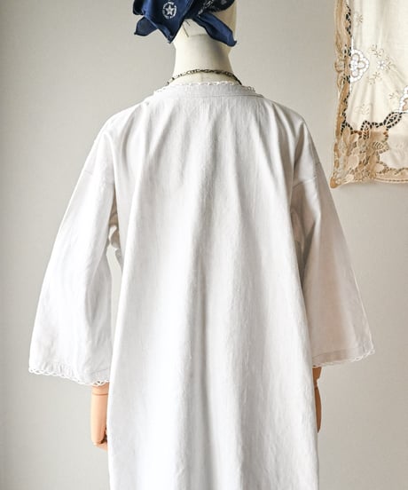 【Seek an nur】1890-1910's French antique linen smock
