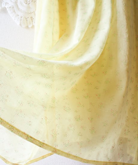 【tiny yearn】1970's USA Floral Lace Sheer Maxi Dress