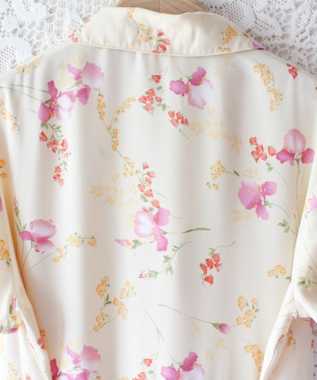 【Seek an nur】Watercolor Floral Shirt Maxi Dress