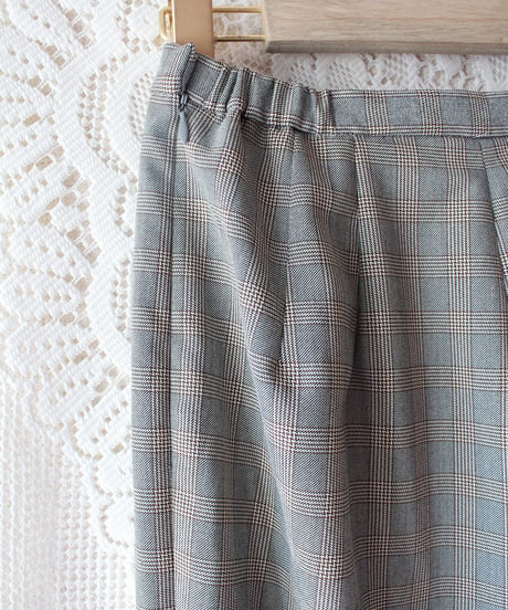 【Seek an nur】USA Glen Check Flare Slacks Pants