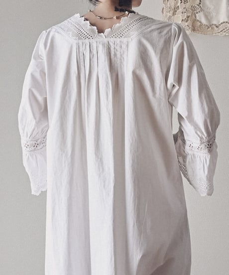 【Seek an nur】1890-10's antique night gown dress