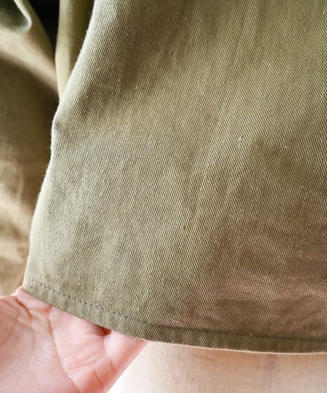 【Seek an nur】Greece Military Cropped Shirt/Khaki