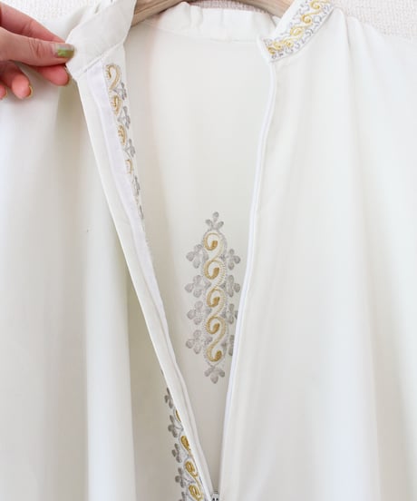 【Seek an nur】Embroidered Sheer Caftan Dress