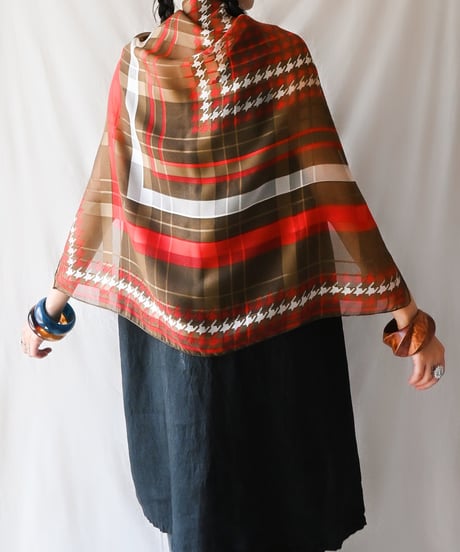 【tiny yearn】Vintage Sheer Check Scarf