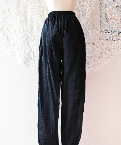 【tiny yearn】Euro Line Black Wind Pants