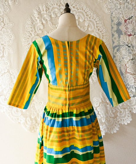 【tiny yearn】African Batik Flare Maxi Dress
