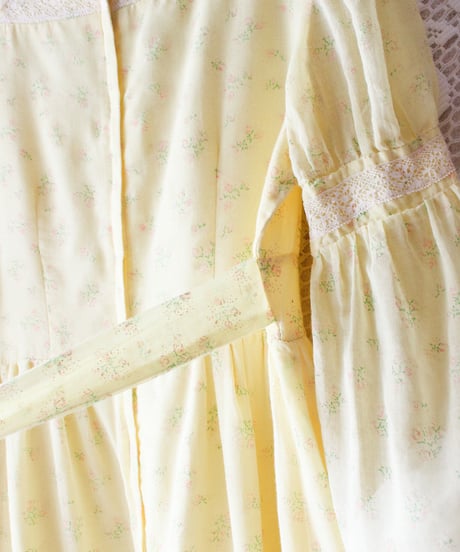 【tiny yearn】1970's USA Floral Lace Sheer Maxi Dress