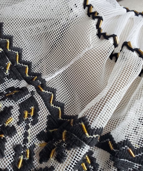 【Seek an nur】Romanian Vintage Beaded Tulle Blouse