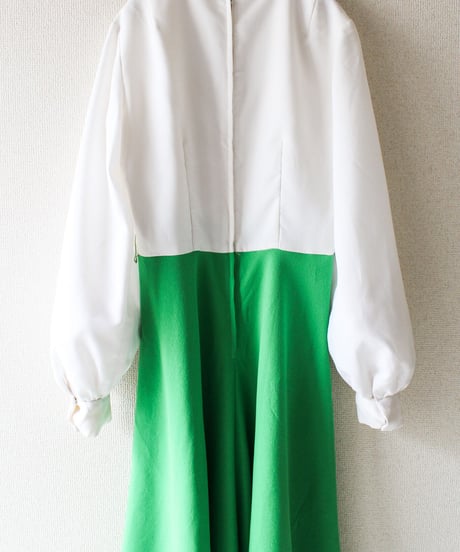 【tiny yearn】1970's Bicolor Flare Maxi Dress