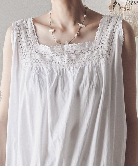 【Seek an nur】1900-20's antique cotton night dress