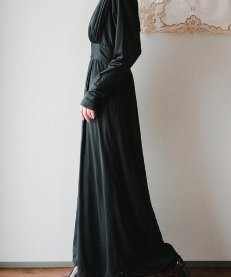 【Seek an nur】German black gather maxi dress