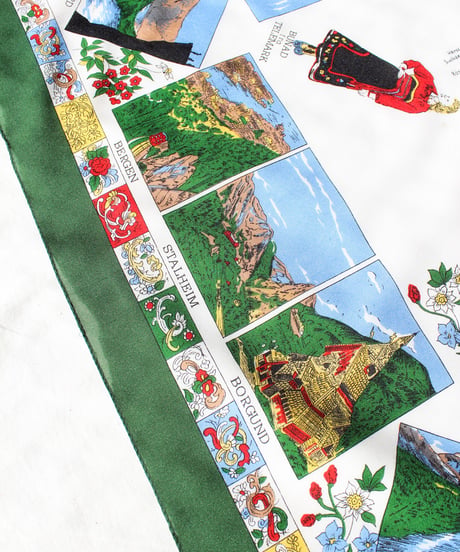〈Goods〉Vintage Norway Map Souvenir Scarf