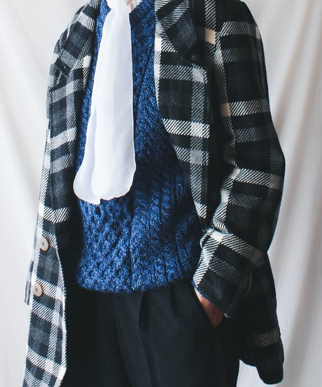【Seek an nur】Euro Check Wool Tailored Over Jacket