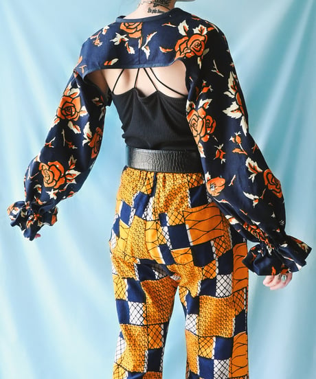 【tiny yearn】African Batik Balloon Sleeve Bolero