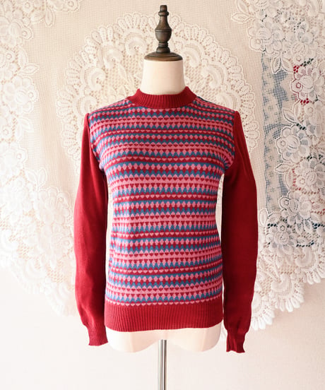 【tiny yearn】1970's Euro Jacquard Knit Sweater