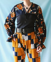 【tiny yearn】African Batik Balloon Sleeve Bolero