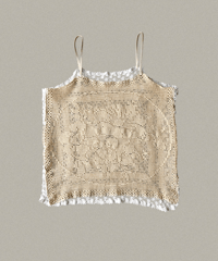 【Seek an nur】Vintage crochet patchwork cami