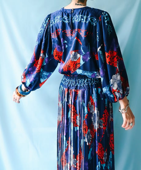 【tiny yearn】Diane Freis Pleated Maxi Dress