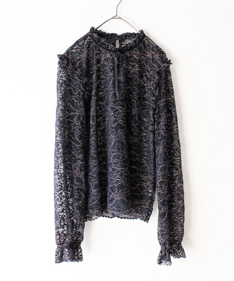 【Seek an nur】Frill Black×Gold Lace Tops
