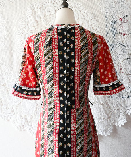 【tiny yearn】1970's Euro Floral Maxi Dress
