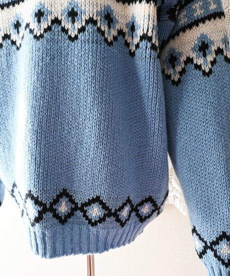 【Seek an nur】Norway Over Knit Sweater