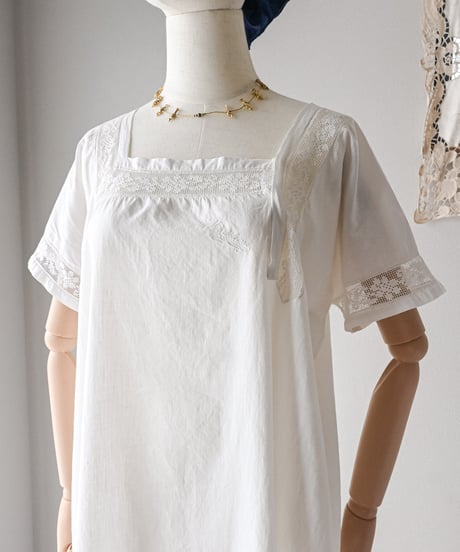 【Seek an nur】1900-10's antique night gown dress