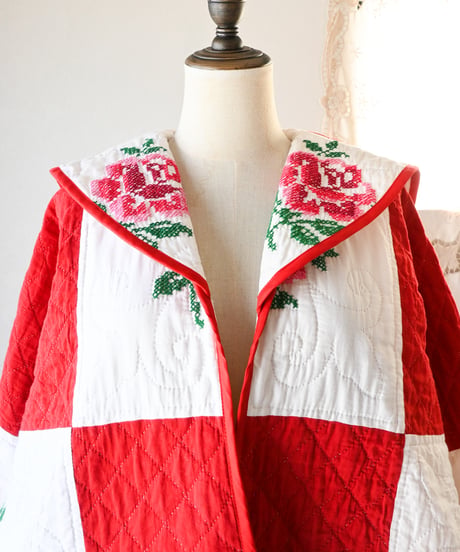 【tiny yearn】Vintage patchwork quilted coat