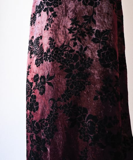 【Seek an nur】France Flocked Velour Chinese Dress