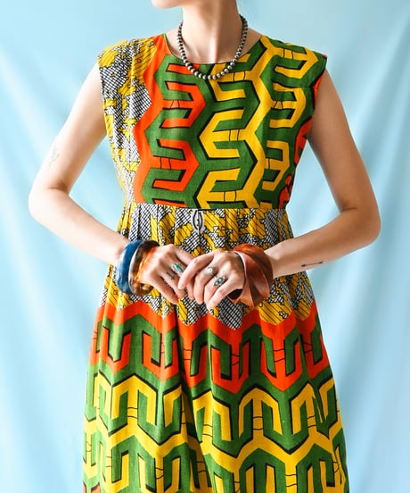 【tiny yearn】African Batik Maxi Dress