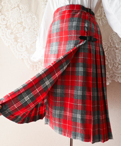 【tiny yearn】Italy Check Wrap Skirt
