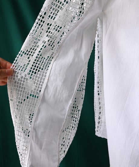 【Seek an nur】1960s Romanian Crochet Folk Blouse